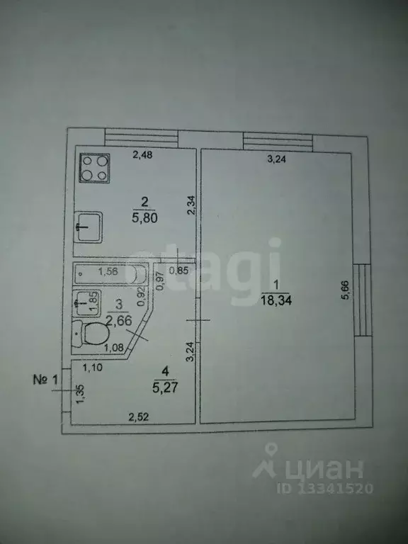 1-к кв. Ульяновская область, Чердаклинский район, Озерское с/пос, с. ... - Фото 2
