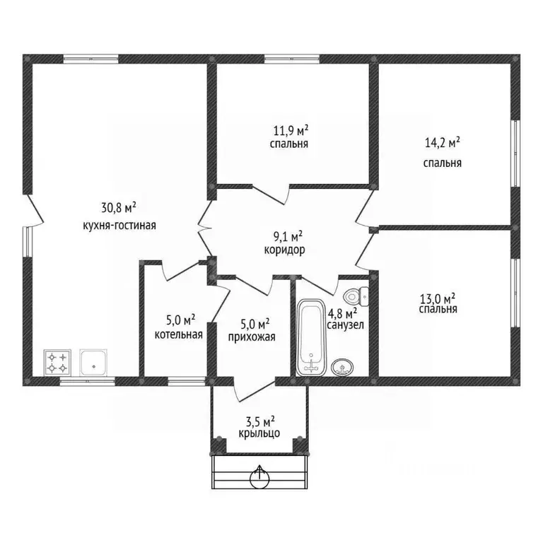 Дом в Башкортостан, Иглинский район, Акбердинский сельсовет ул. ... - Фото 2