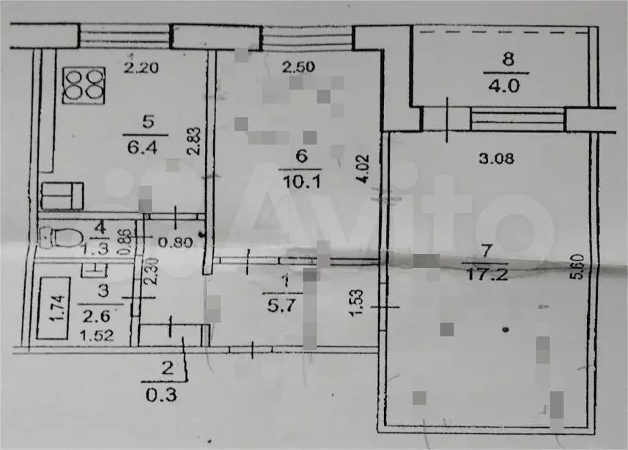 2-к. квартира, 43,6 м, 6/9 эт. - Фото 0