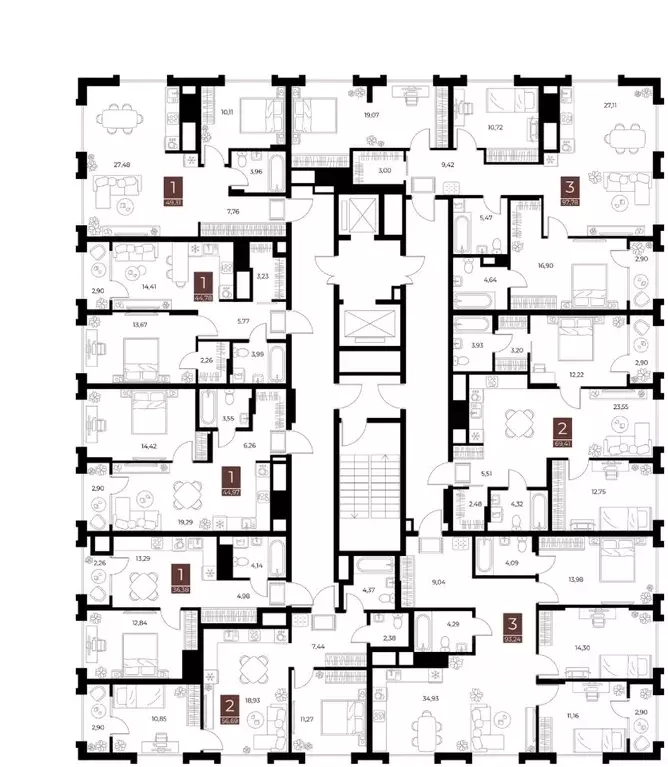 1-к кв. Рязанская область, Рязань ул. Бирюзова, 20с1 (49.31 м) - Фото 2