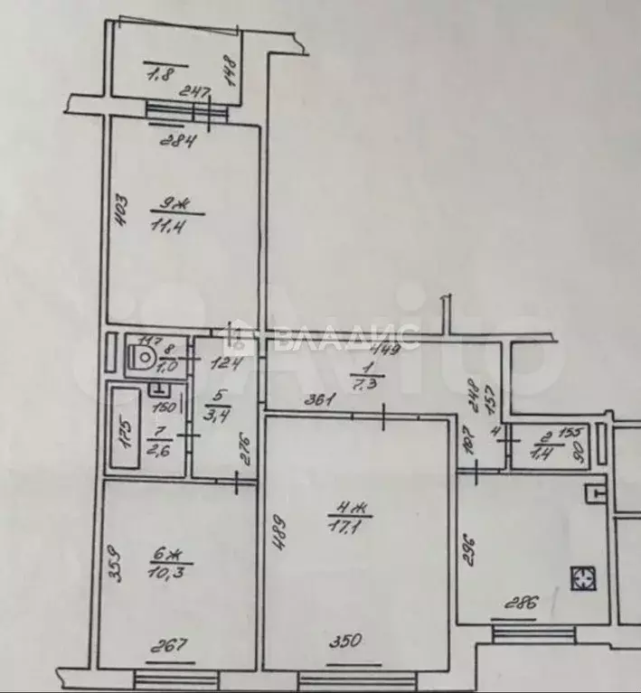3-к. квартира, 63 м, 1/9 эт. - Фото 0