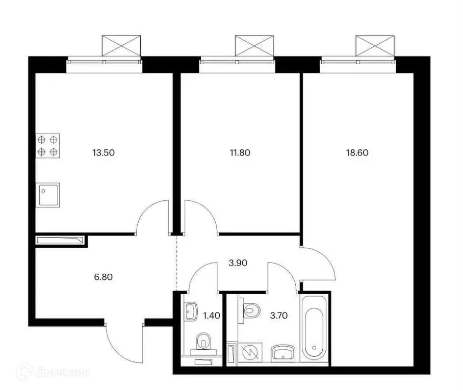 Продаётся 2-к квартира, 59.7 м - Фото 1