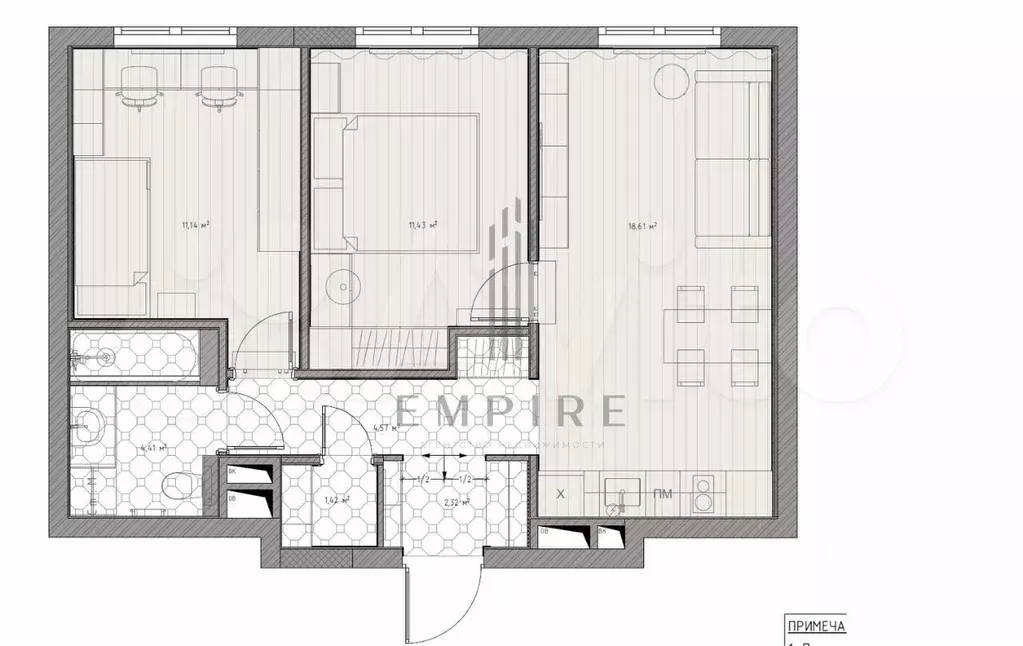 3-к. квартира, 56 м, 4/6 эт. - Фото 0