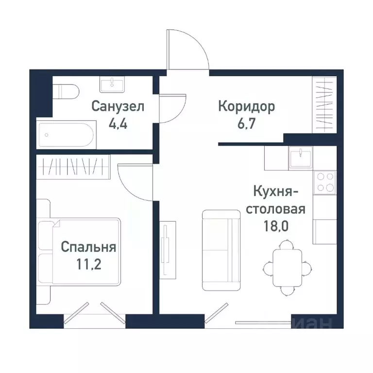 1-к кв. Челябинская область, Челябинский городской округ, пос. ... - Фото 1