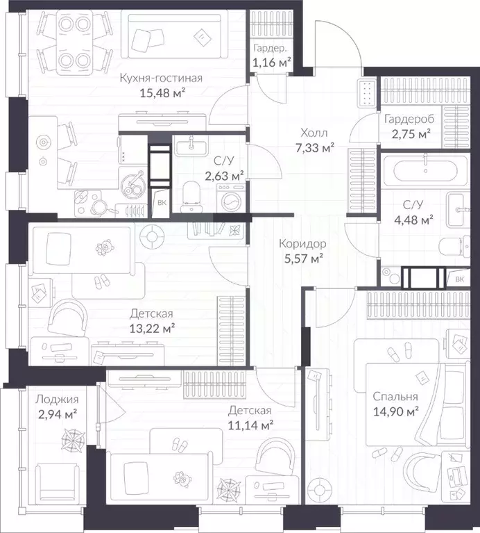 3-к кв. Ленинградская область, Сертолово Всеволожский район, Верен ... - Фото 1