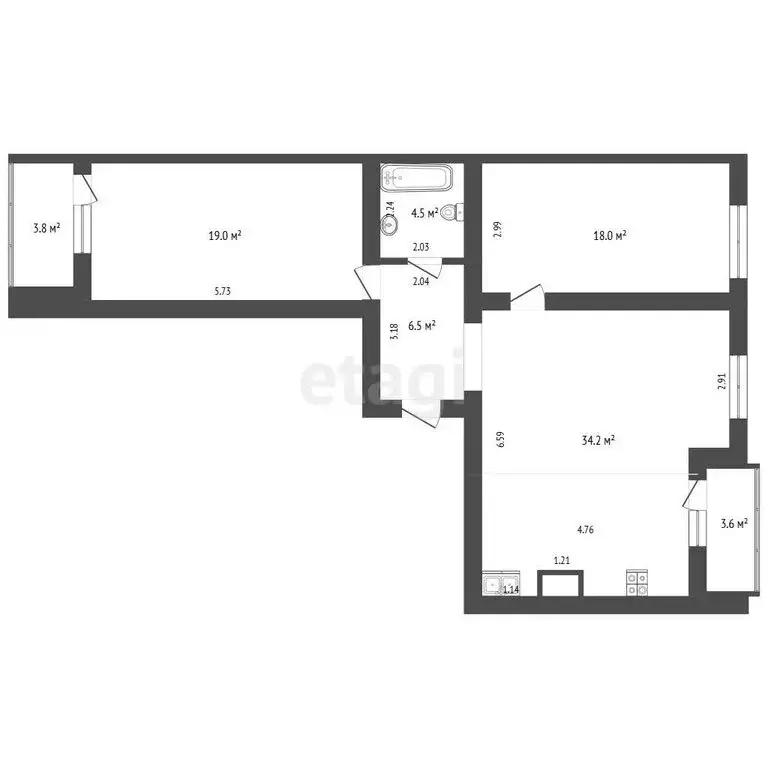 3-комнатная квартира: Самара, переулок Юрия Павлова, 7А (89.6 м) - Фото 1