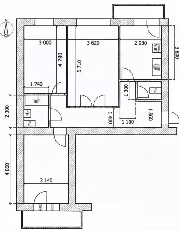3-к кв. Липецкая область, Липецк 9-й мкр, 20А (62.5 м) - Фото 2