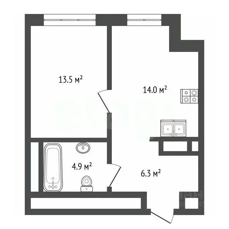 1-к кв. Москва ул. Нижние Мневники, 7 (38.8 м) - Фото 2