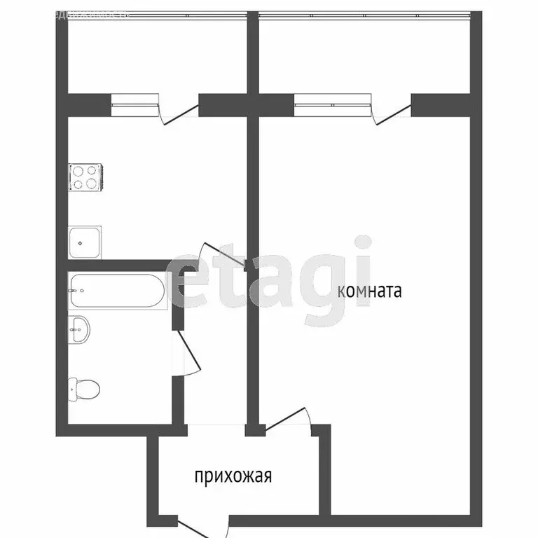 1-комнатная квартира: Тверь, Петербургское шоссе, 65 (33 м) - Фото 0