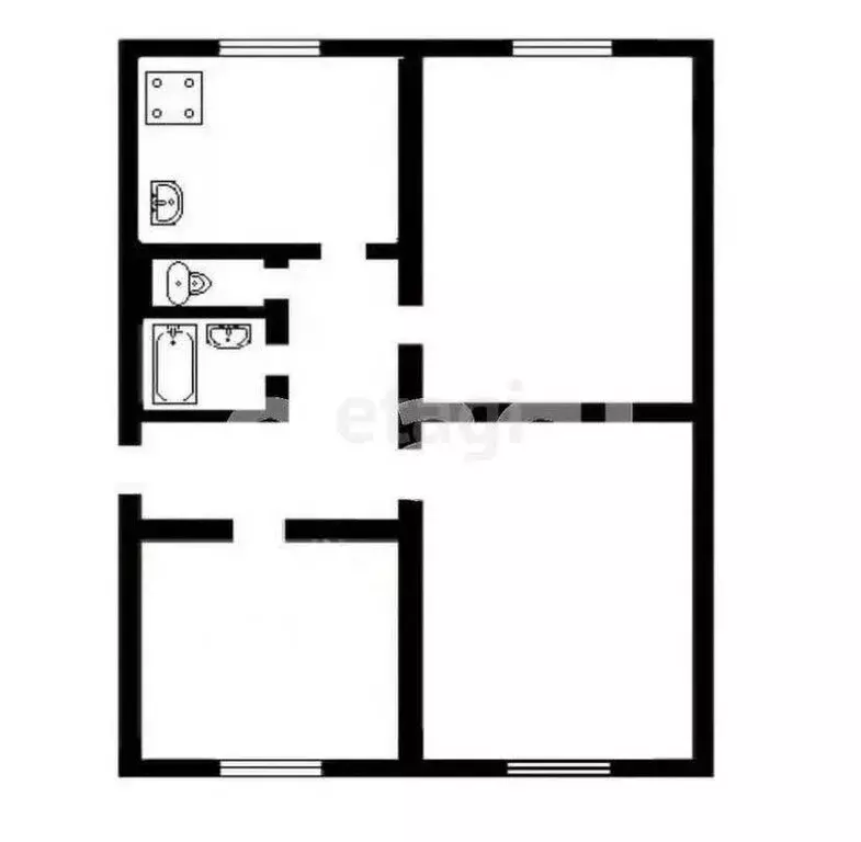 3-комнатная квартира: Калининград, Луганская улица, 11 (43.8 м) - Фото 1