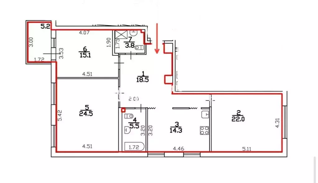 3-комнатная квартира: Санкт-Петербург, 18-я линия Васильевского ... - Фото 2