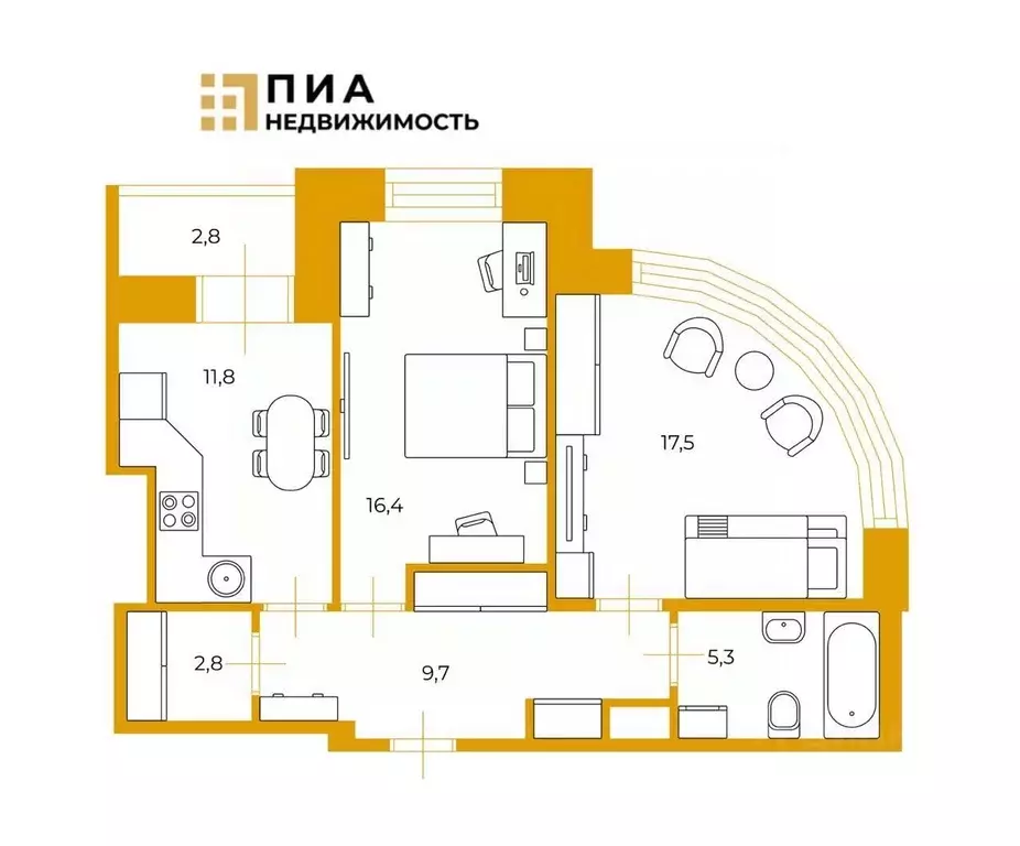 2-к кв. Ленинградская область, Кудрово г. Всеволожский район, ... - Фото 2