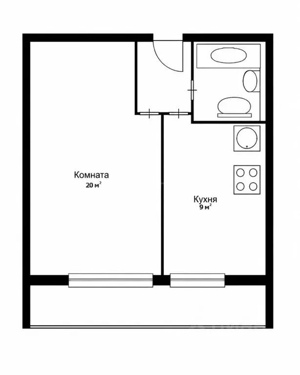 1-к кв. Москва ул. Академика Анохина, 42К2 (34.5 м) - Фото 2