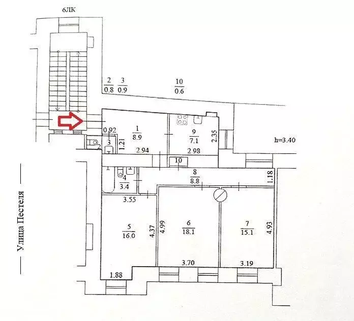 3-к кв. Санкт-Петербург ул. Пестеля, 13-15 (79.0 м) - Фото 0