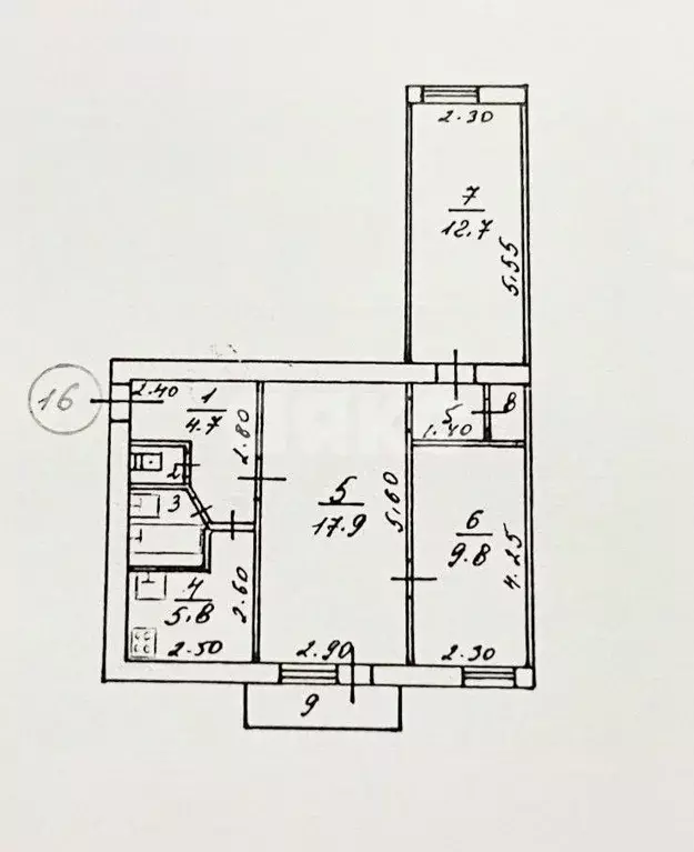 3-к кв. Крым, Симферополь ул. Семашко, 3 (55.0 м) - Фото 2