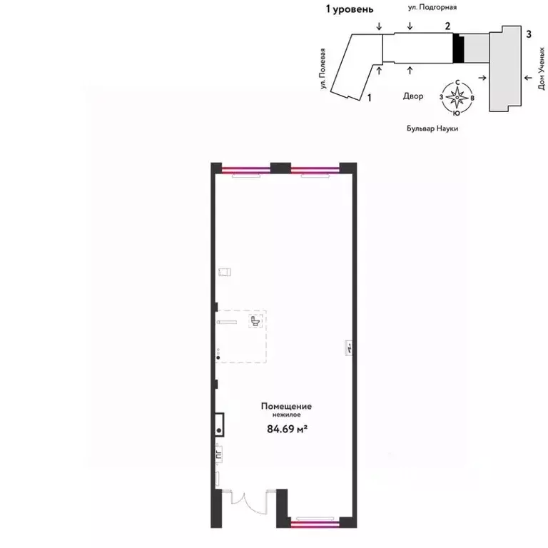 Торговая площадь в Тюменская область, Тюмень Подгорная ул., 73 (85 м) - Фото 1