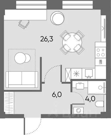 Студия Архангельская область, Архангельск Никольский просп., 77 (36.2 ... - Фото 2