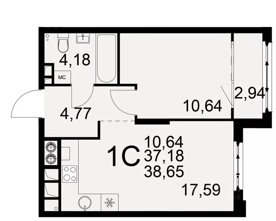 1-к кв. Рязанская область, Рязань Торговый Городок тер., Медиана жилой ... - Фото 1