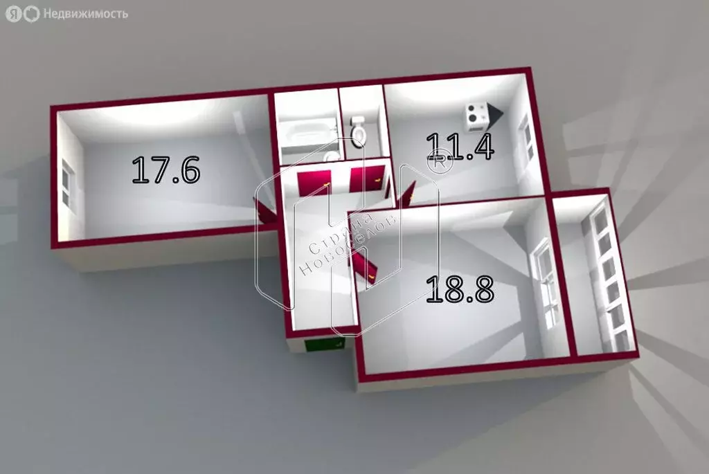 2-комнатная квартира: Саранск, Севастопольская улица, 56к2 (62.9 м) - Фото 1