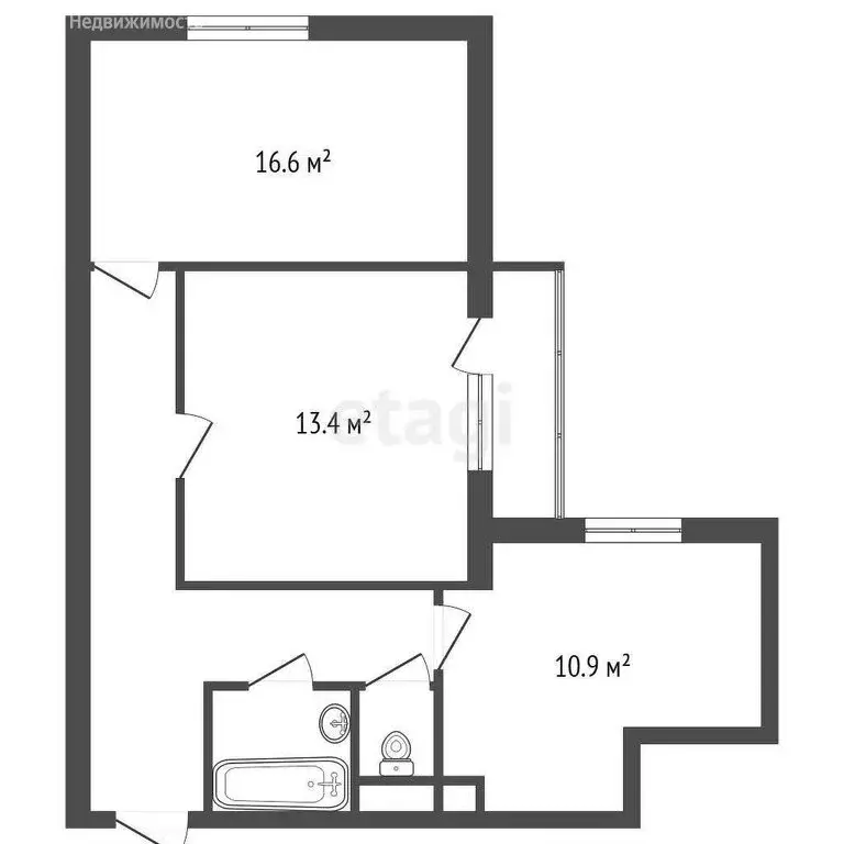 2-комнатная квартира: Санкт-Петербург, проспект Пятилеток, 16к3 (56.1 ... - Фото 1