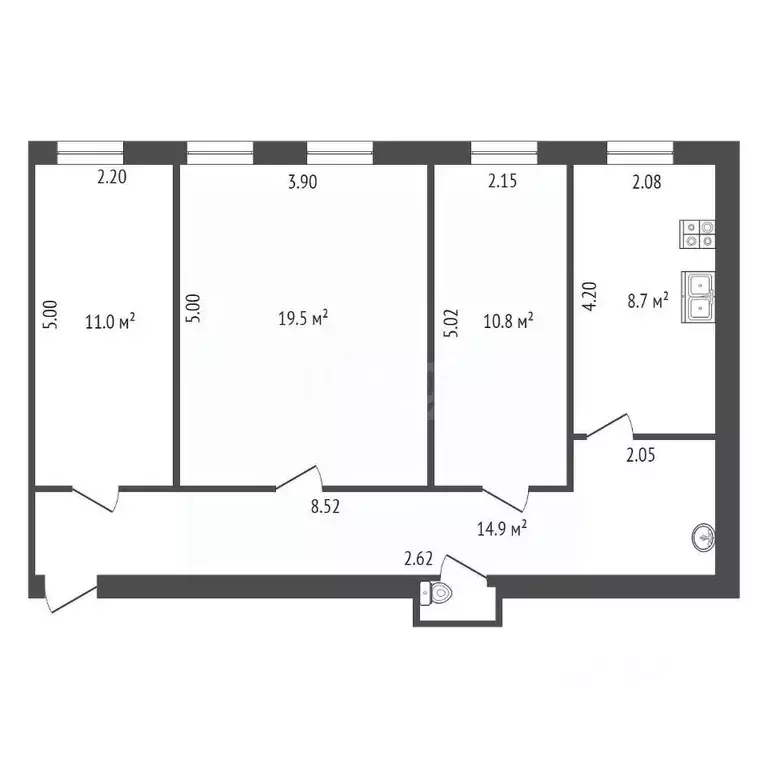 3-к кв. Санкт-Петербург Кондратьевский просп., 17Б (65.8 м) - Фото 0