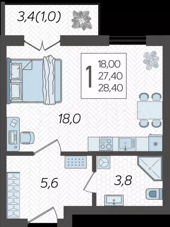 Квартира-студия, 31 м, 9/12 эт. - Фото 0