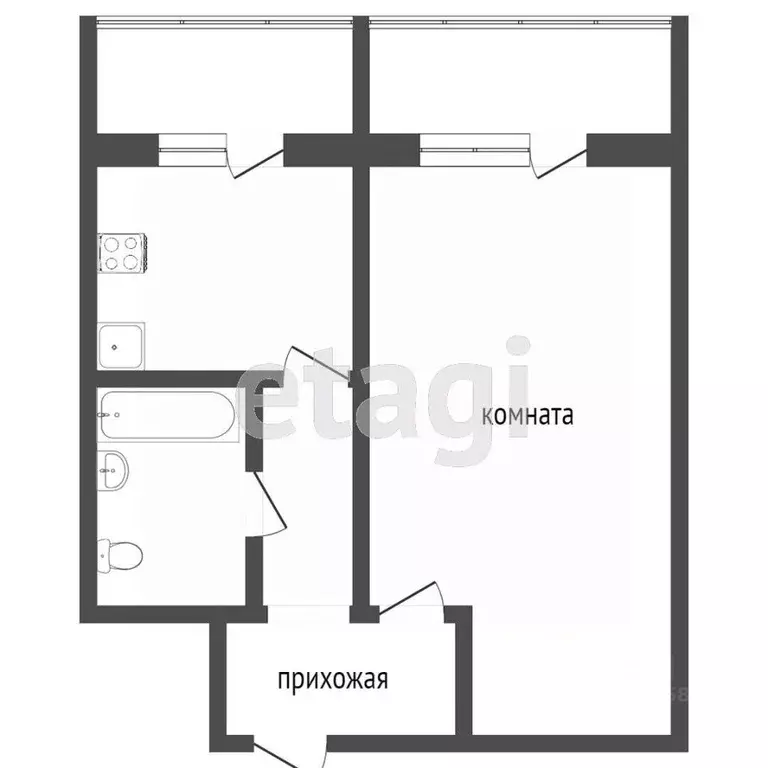 1-к кв. Тверская область, Тверь Петербургское ш., 65 (33.0 м) - Фото 1