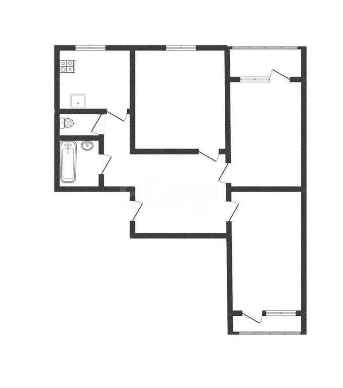 3-комнатная квартира: Белгород, улица Щорса, 55А (75.3 м) - Фото 1