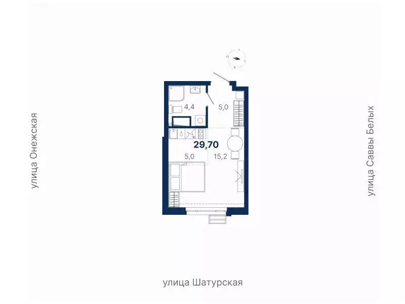 Студия Свердловская область, Екатеринбург ул. Шатурская (29.7 м) - Фото 0