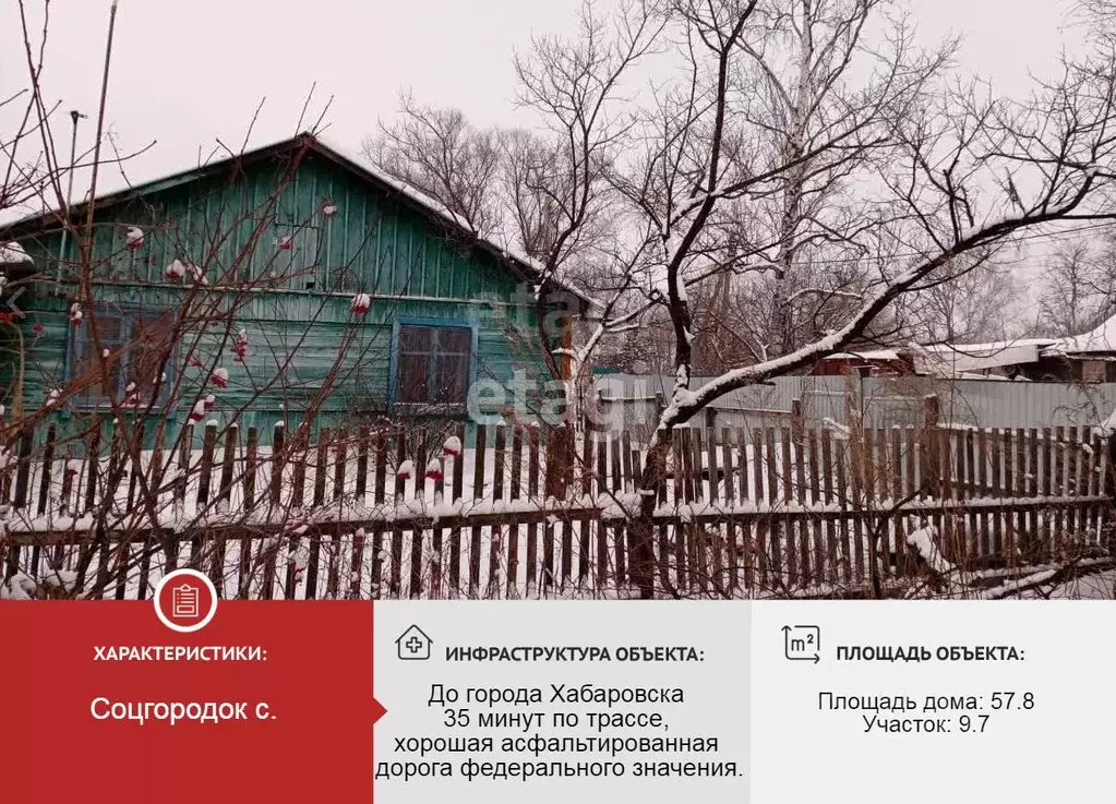 Дом в Еврейская автономная область, Смидовичский район, с. Соцгородок ... - Фото 1