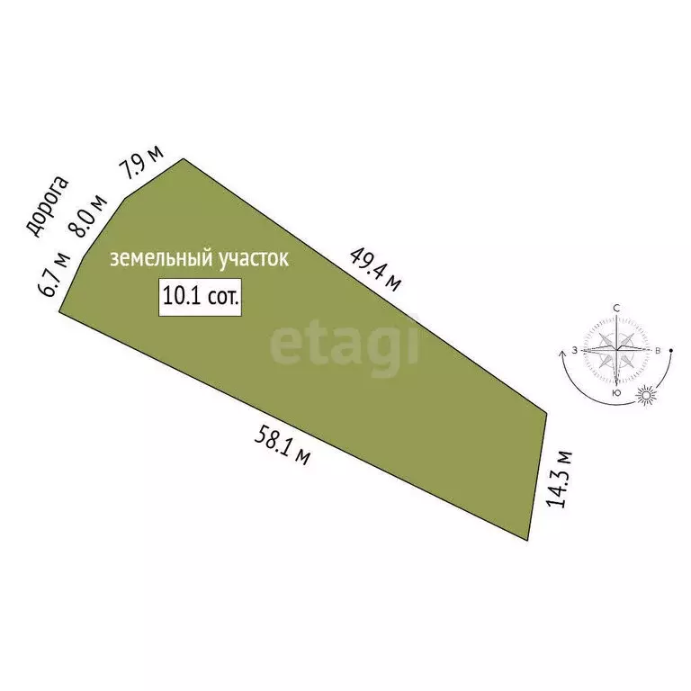 Участок в Семидворье, Извилистый переулок (10 м) - Фото 1