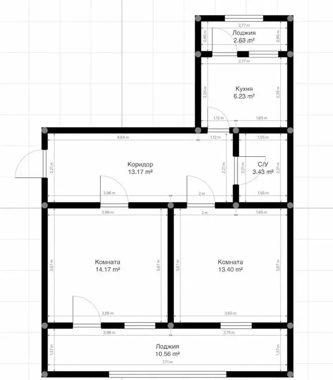 2-комнатная квартира: Нальчик, район Горная, Солнечная улица, 8к1 (58 ... - Фото 0