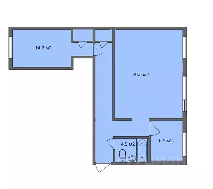2-к кв. Челябинская область, Челябинск ул. Евтеева, 5 (56.2 м) - Фото 1