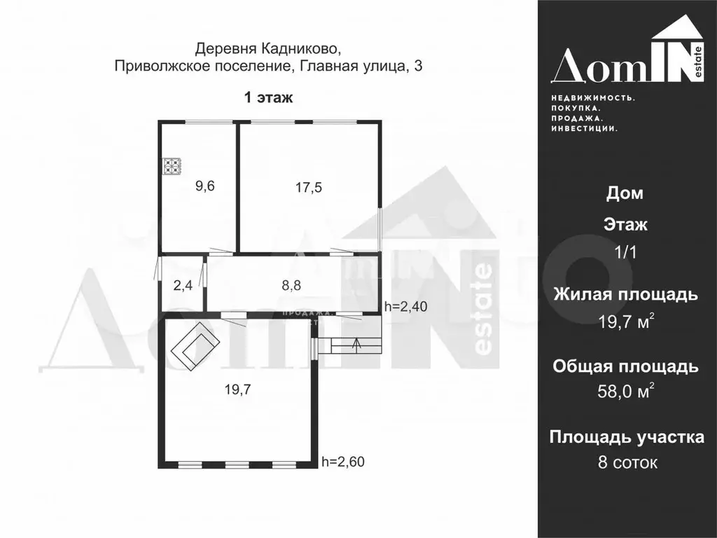 Дом 58 м на участке 8 сот. - Фото 0