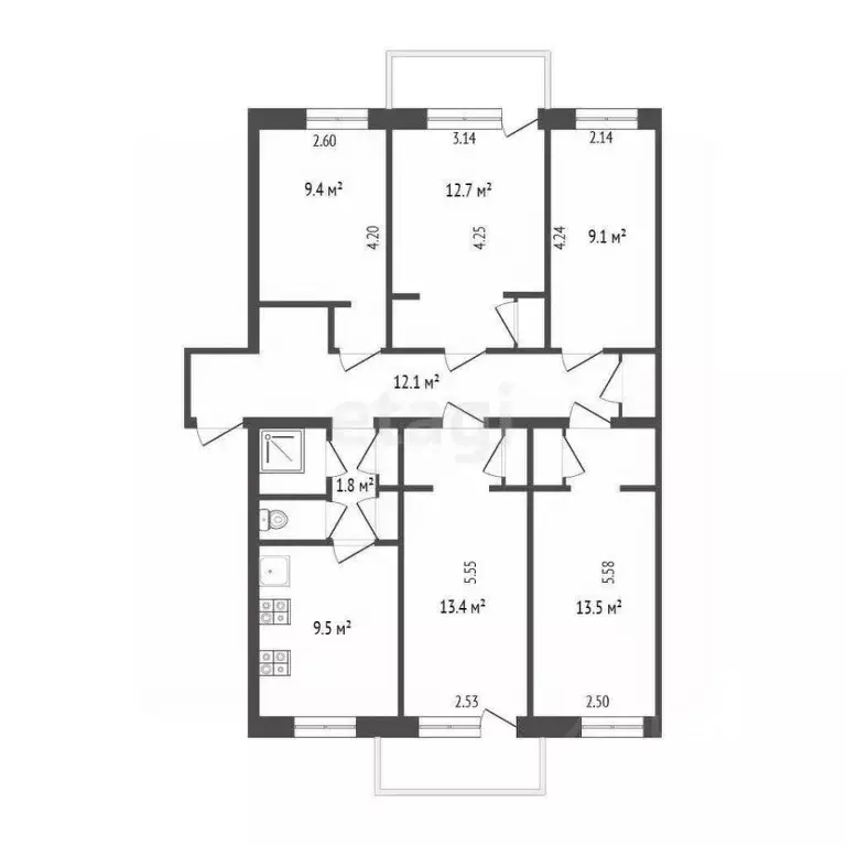 5-к кв. Ярославская область, Ярославль ул. Володарского, 10А (88.0 м) - Фото 2