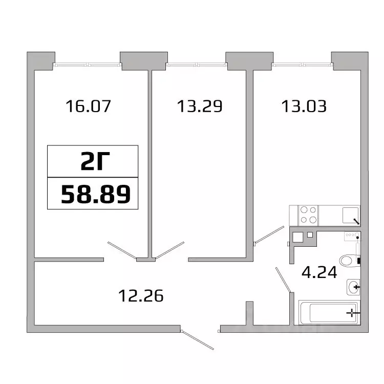 2-к кв. Иркутская область, Иркутск ИВАТУ городок, Авиатор жилой ... - Фото 1