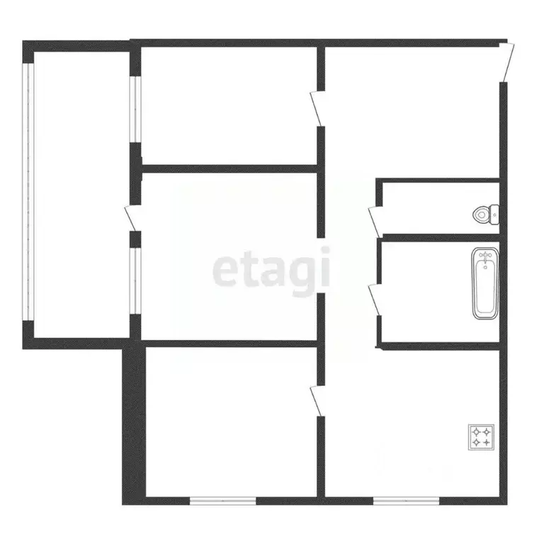3-к кв. Белгородская область, Белгород ул. Костюкова, 32 (62.8 м) - Фото 2