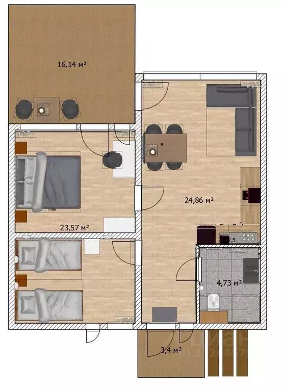 Дом в Московская область, Истра муниципальный округ, д. Якунино 70 (54 ... - Фото 2
