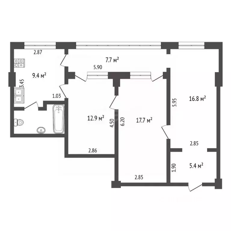 2-к кв. Крым, Ялта ш. Южнобережное, 30 (70.3 м) - Фото 2