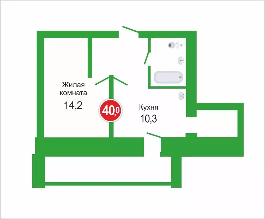 1-к кв. Амурская область, Благовещенск Амурская ул., 250 (40.7 м) - Фото 0