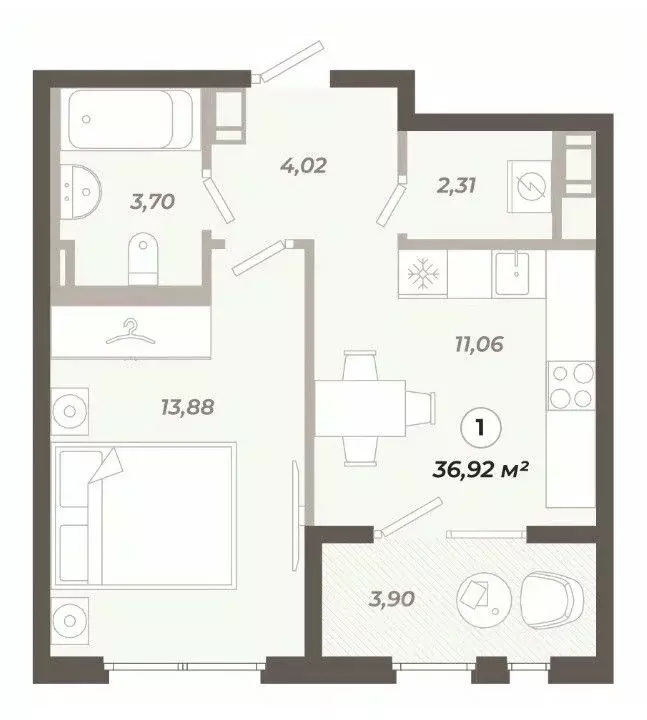 1-к кв. Санкт-Петербург ул. Коли Томчака, 21Д (36.92 м) - Фото 0