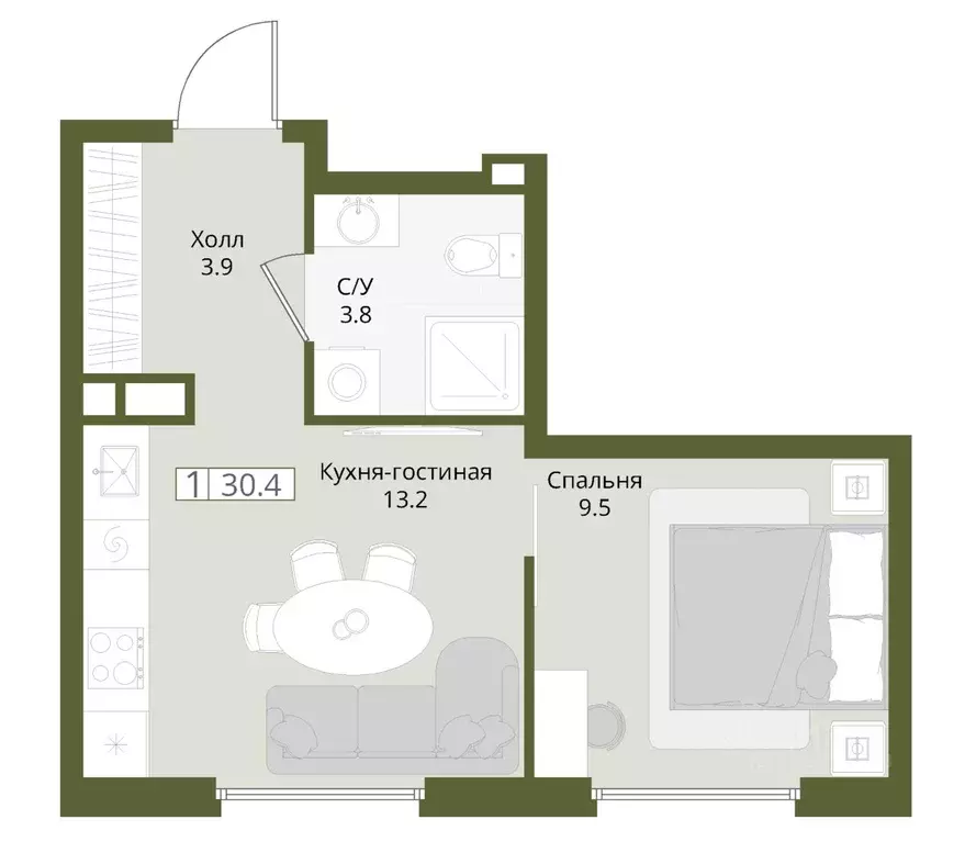 1-к кв. Московская область, Красногорск городской округ, Нахабино пгт  ... - Фото 1