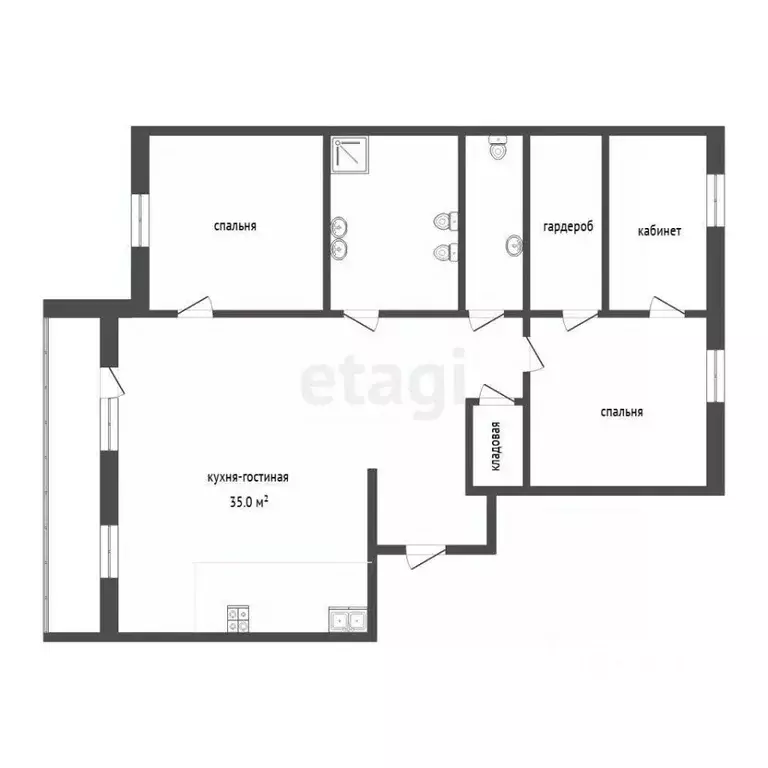 3-к кв. Тюменская область, Тюмень ул. Николая Федорова, 30 (119.8 м) - Фото 2
