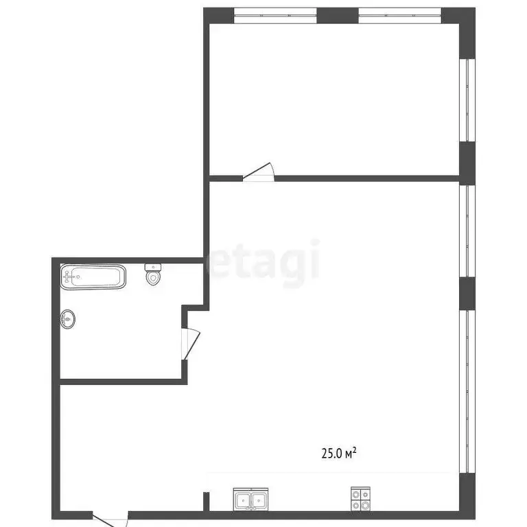1-комнатная квартира: село Усть-Курдюм, Садовая улица, 5 (104.3 м) - Фото 0