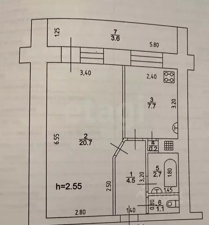 1-к кв. Татарстан, Казань ул. Кулахметова, 23 (40.5 м) - Фото 1