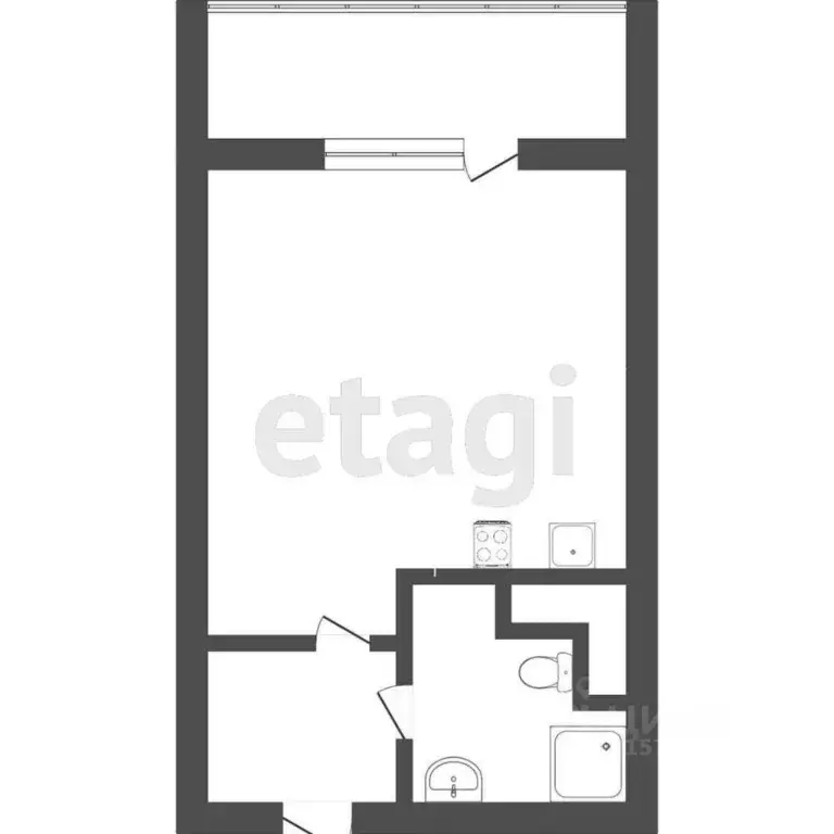 Студия Санкт-Петербург ул. Русановская, 24 (21.4 м) - Фото 1