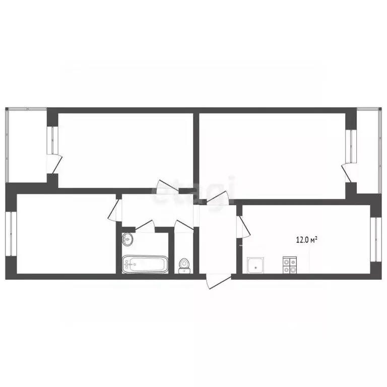 3-к кв. Ростовская область, Сальск Московская ул., 19 (60.9 м) - Фото 2