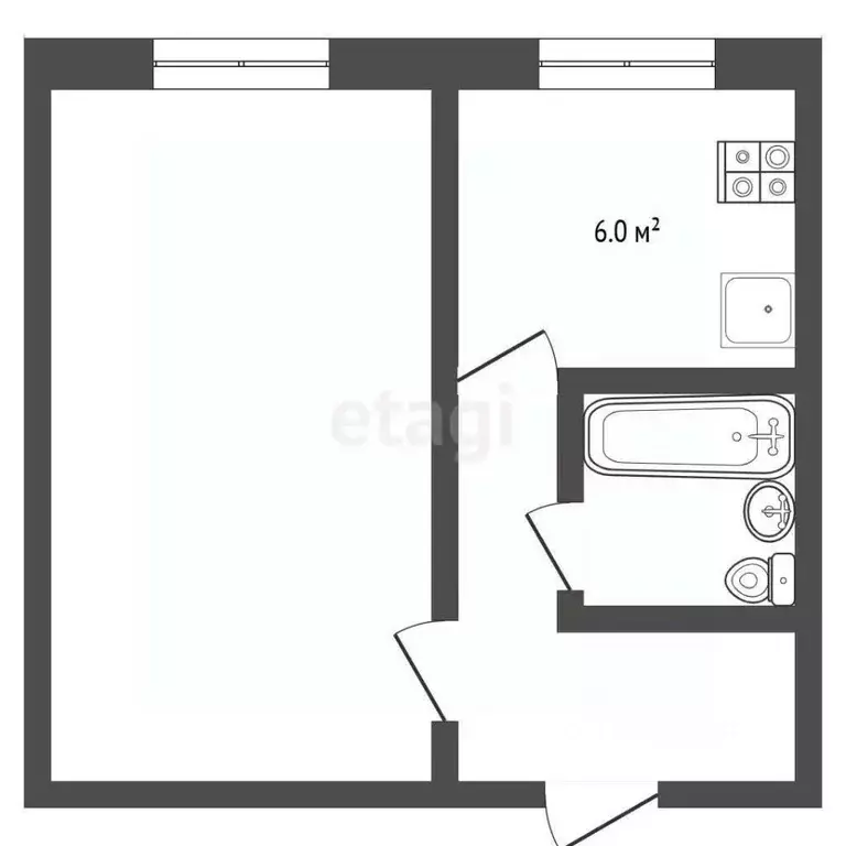 1-к кв. Нижегородская область, Выкса Гоголя мкр, 22 (30.2 м) - Фото 0