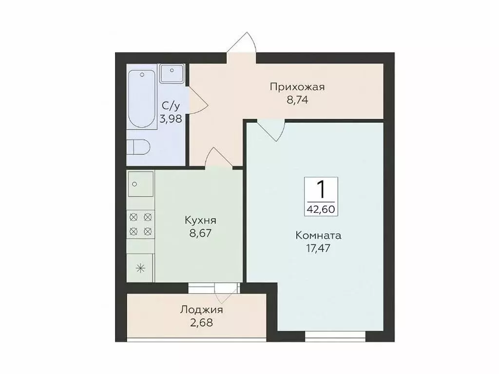 1-комнатная квартира: Самара, улица Победы, 14А (42.6 м) - Фото 0