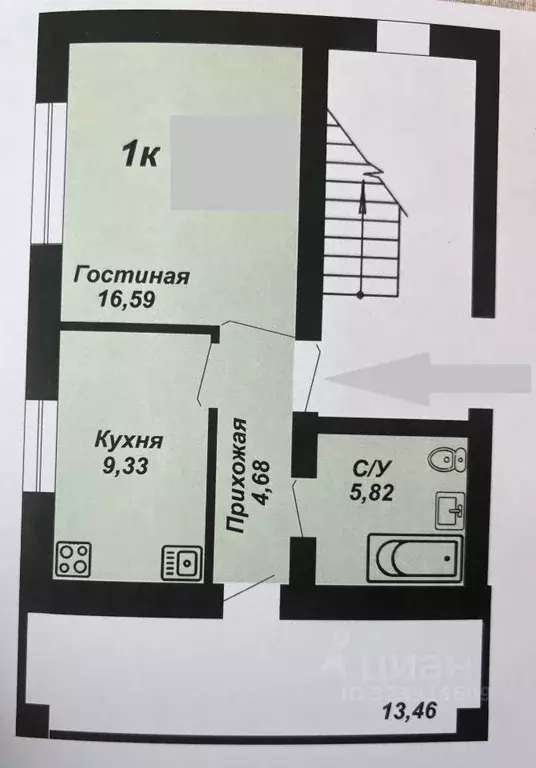 1-к кв. Челябинская область, Сосновский муниципальный округ, пос. ... - Фото 2